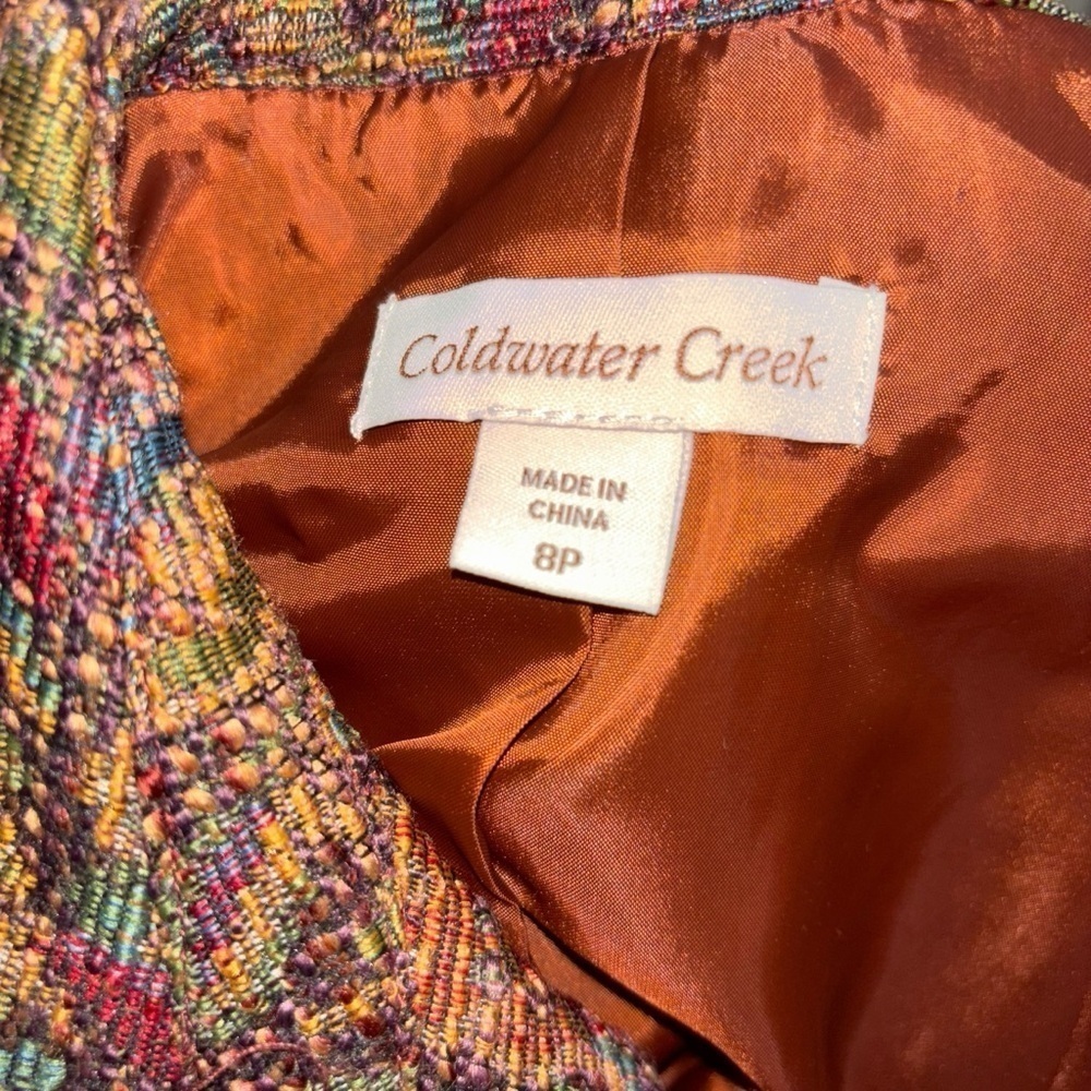 Coldwater Creek Women's Size 8P Petite Tapestry Blazer Jacket Boucle Fitted - Picture 7 of 7